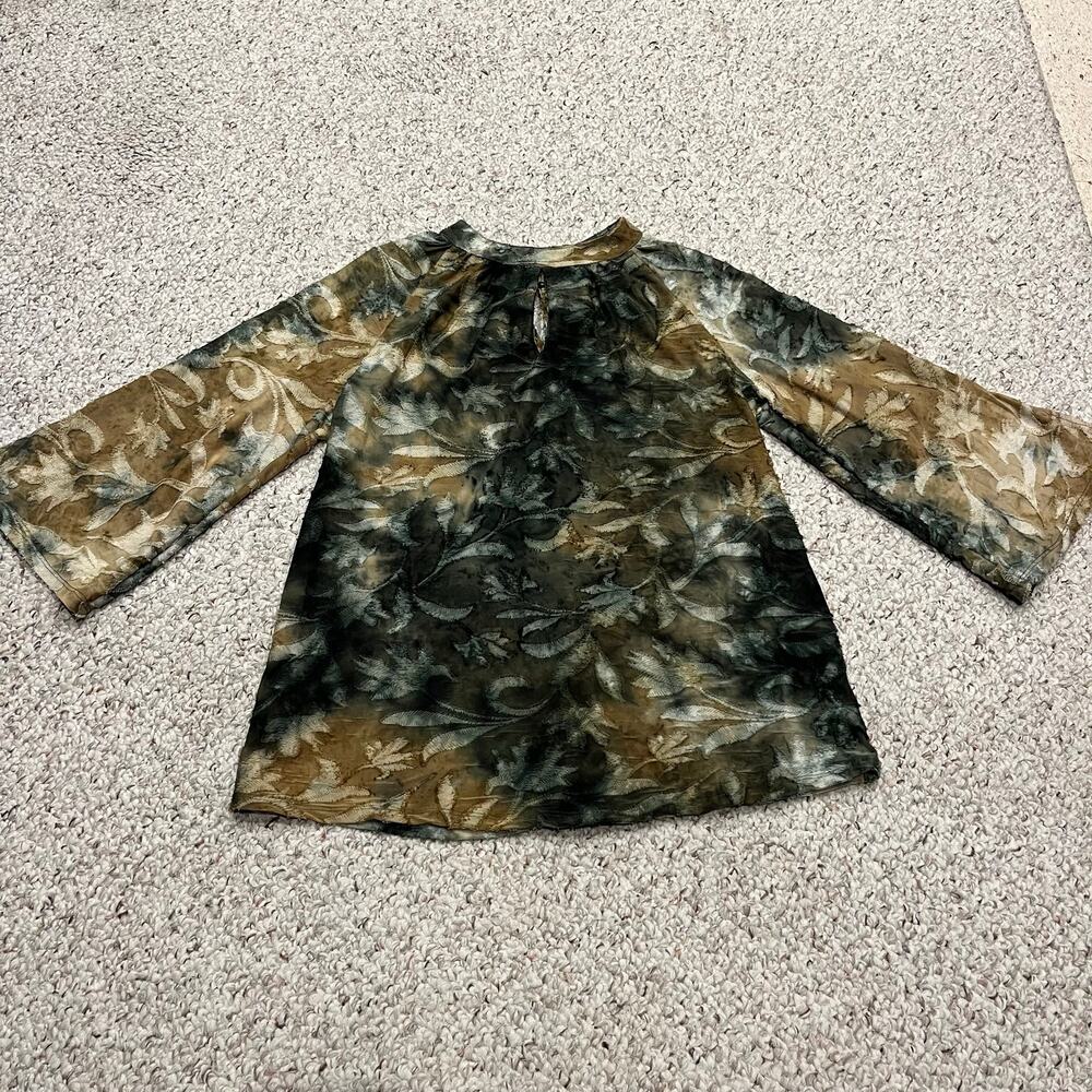 Ava & Grace Forest Fairy Long Sleeve Blouse M Green Brown Goblincore